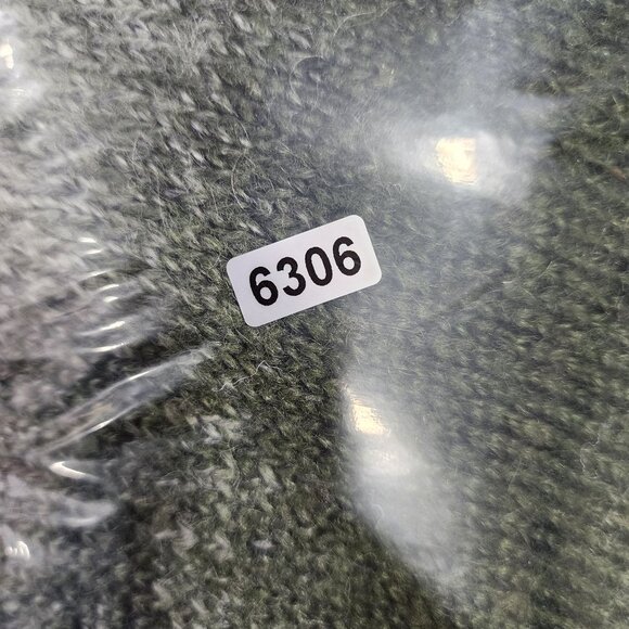 Womens Green & Grey Striped Knit Sweater By Angie Short Sleeve Cowl Neck Size L - Picture 10 of 10